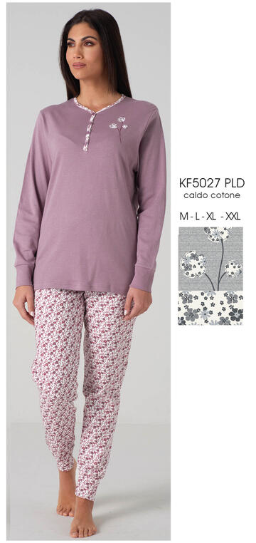 ART. KF5027 PLD- pigiama donna m/l interlock kf5027 pld - Fratelli Parenti